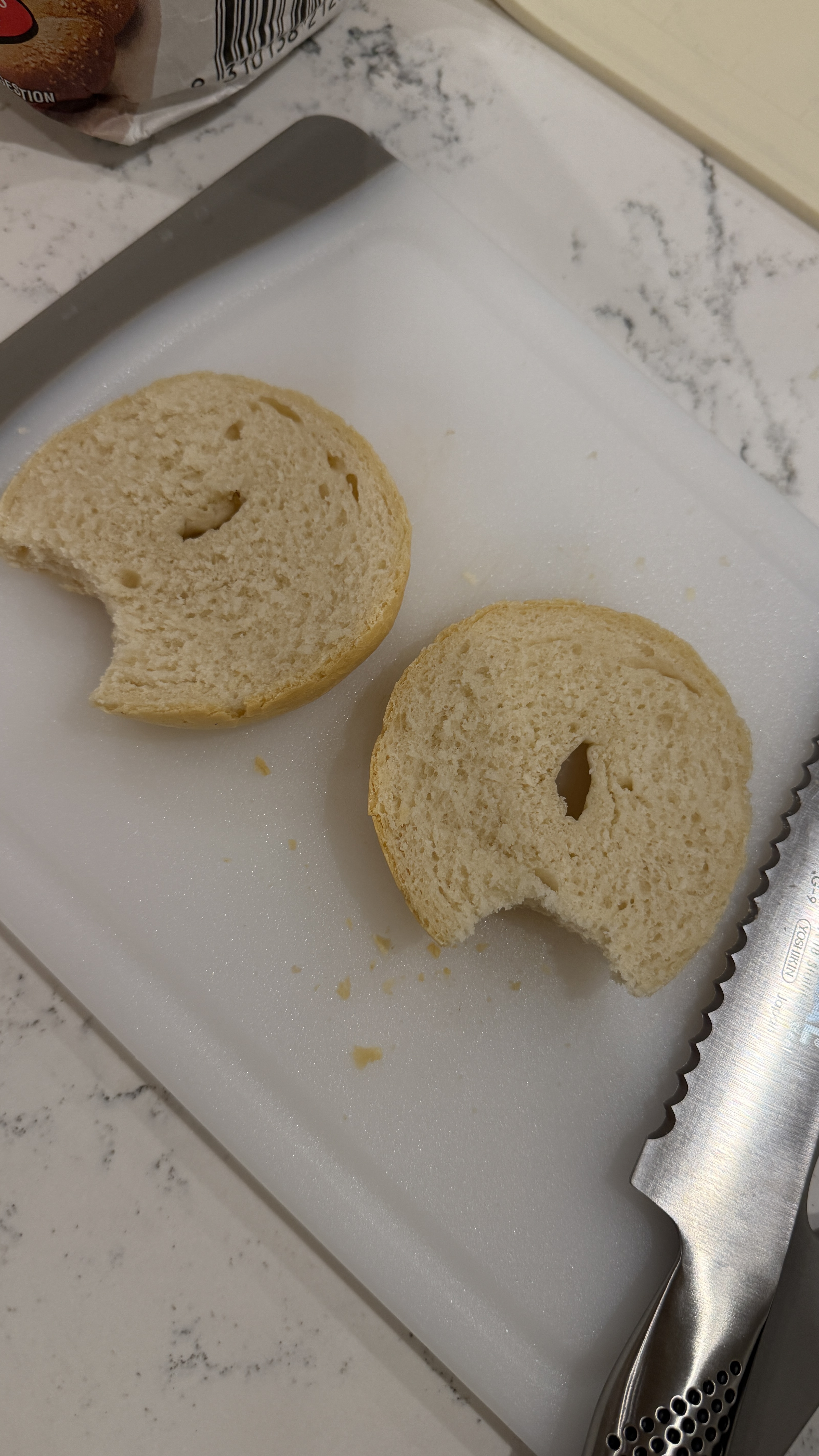 Bagel Sliced open