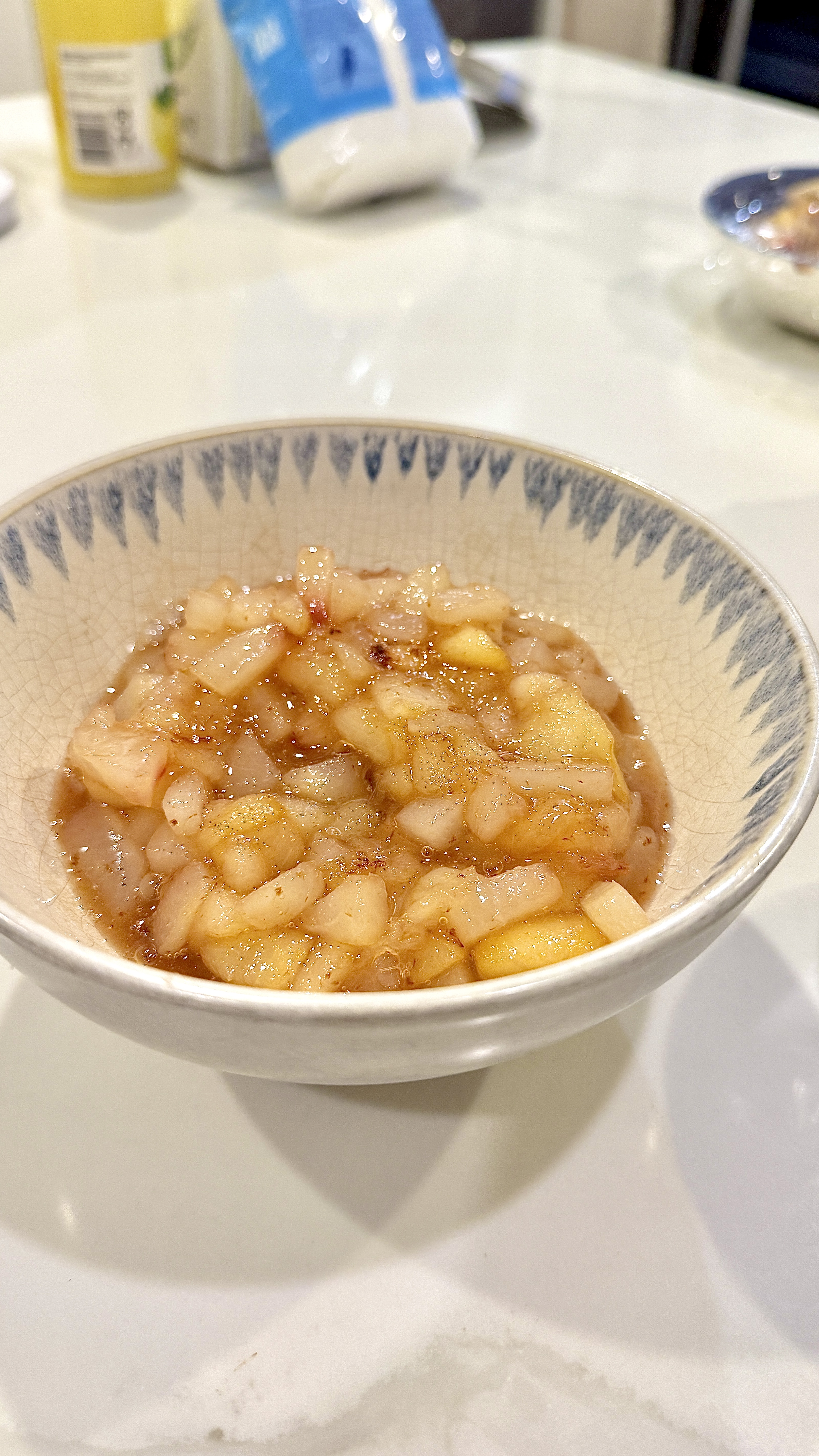 Cooked peach compote